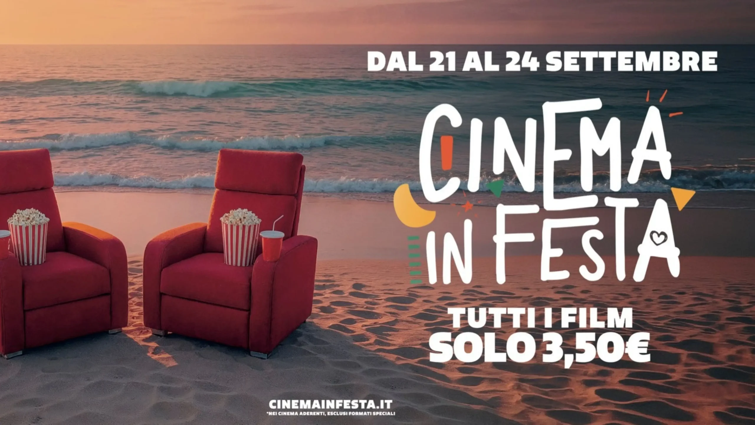 Cinema in Festa 2026: dal 21 al 24 settembre biglietti a 3,50 euro in tutta Italia